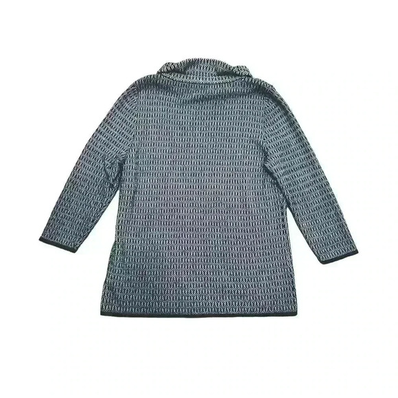 Talbots Women's 3/4 Sleeve Wool Sweater Black & White Geometric Size L - Picture 2 of 6